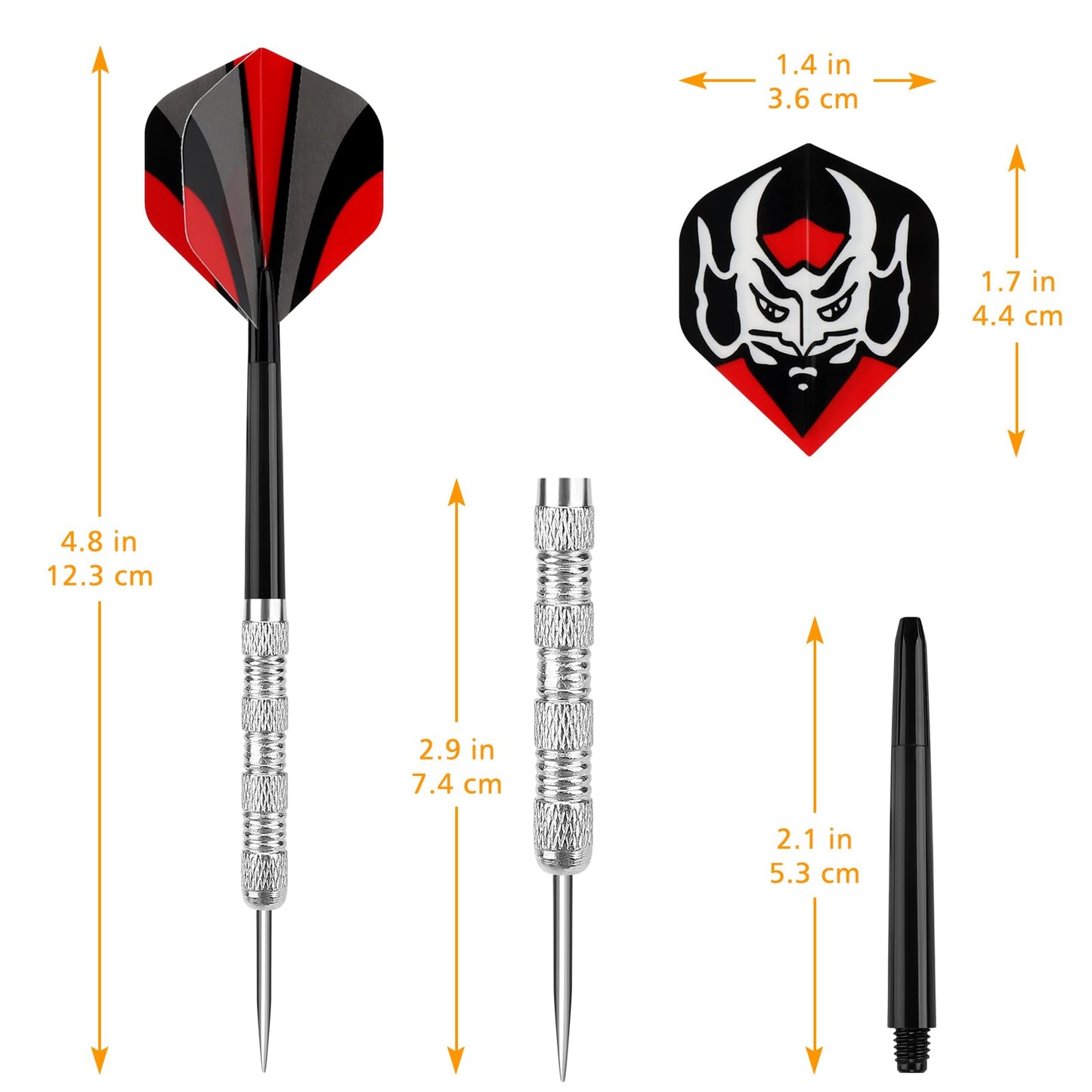 Accmor Metal Tip Darts, Steel Tip Darts, 14 Grams Professional Metal Darts, Darts Metal Tip Set, Metal Darts for Dartboard, 24 pcs ﻿