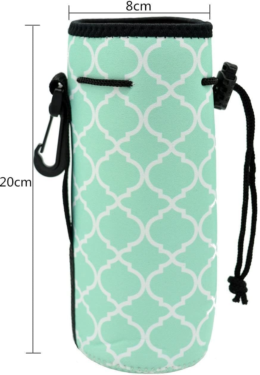 Protable Neoprene Insulated Water Drink Bottle Cooler Carrier Cover Sleeve Tote Bag Pouch Holder Strap for Kid Children Women Men Biker Travel Cycling Climbing Sports (HOT Blue 2PACK)