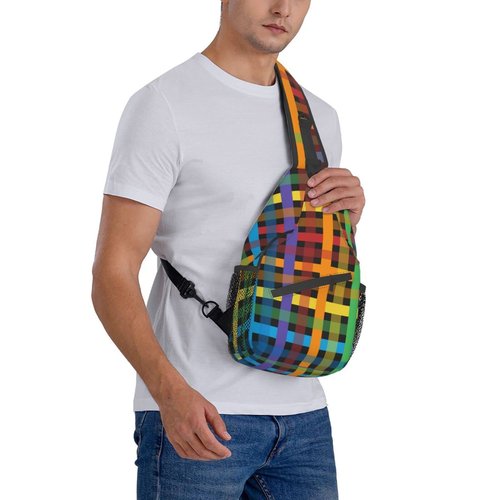 Rainbow Lgbt Gay Pride Sling Backpack, Multipurpose Crossbody Chest Bag Shoulder Bag Travel Hiking Daypack for Men Women