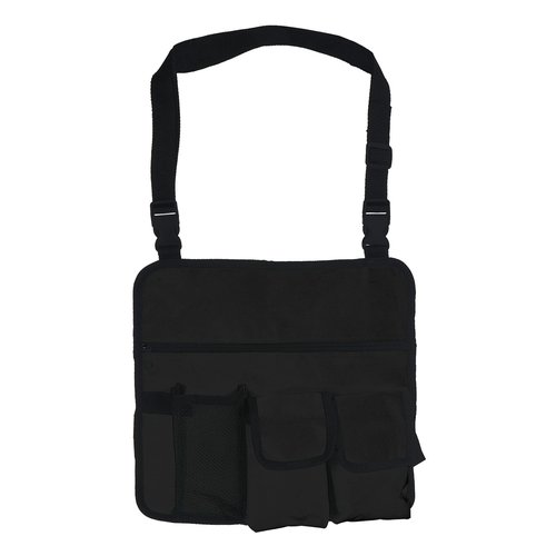PATIKIL Chair Armrest Organizer, Waterproof Beach Chair Hanging Storage Pouch Snack Magazine Arm Rest Bag with 4 Pockets for Outdoor Camping, Black