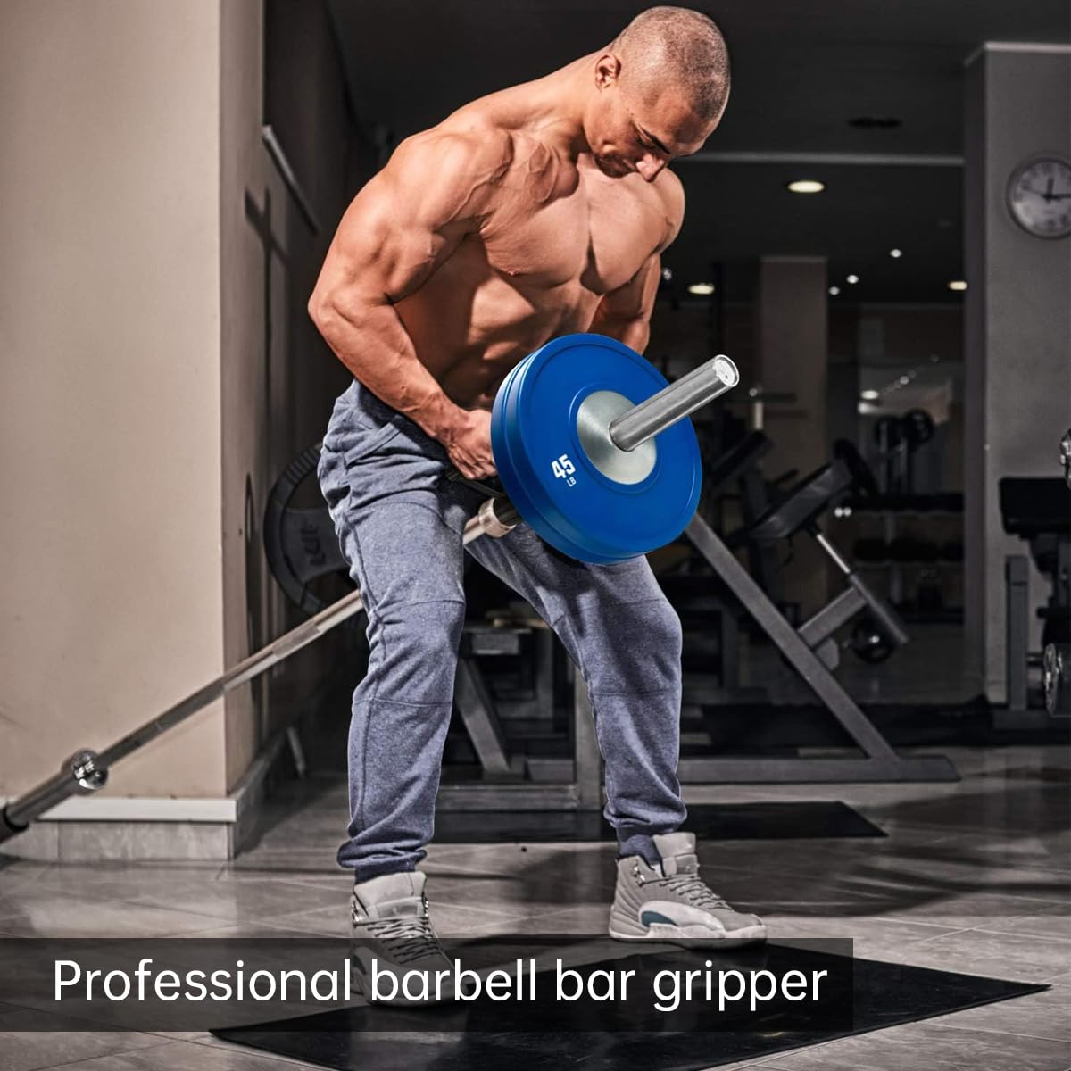 AimiDream V Bar Landmine Handle Attachment for Barbell Bar, Solid Multi-Grip Landmine Handle Attachment with Non-Slip Rubber Handle, Fits Olympic Bars Strength Training Bars,Black