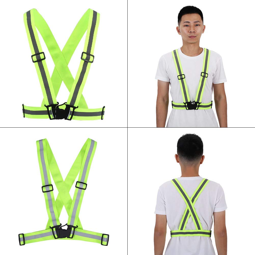 Glomora Reflective Vest Running Gear, High Visibility Adjustable Safety Vest for Walking Running Cycling, Safety Vest Adjustable for Men Women Kids