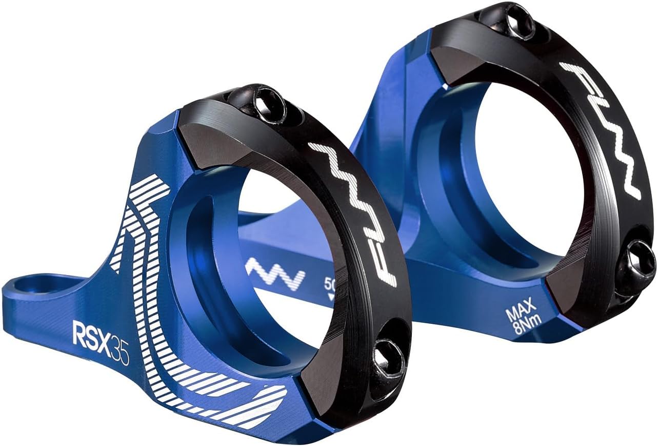 Funn RSX Mountain Bike Direct Mount Bike Stem with 35mm Bar Clamp, 2 Pieces Lightweight Split Design for Dual Crown Forks, Adjustable Extension 45-50mm