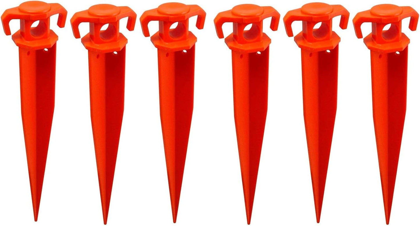 Pack of 24-11” Ground Stake Stick Strong Outdoor Camping Tent Or Garden Pegs– Orange