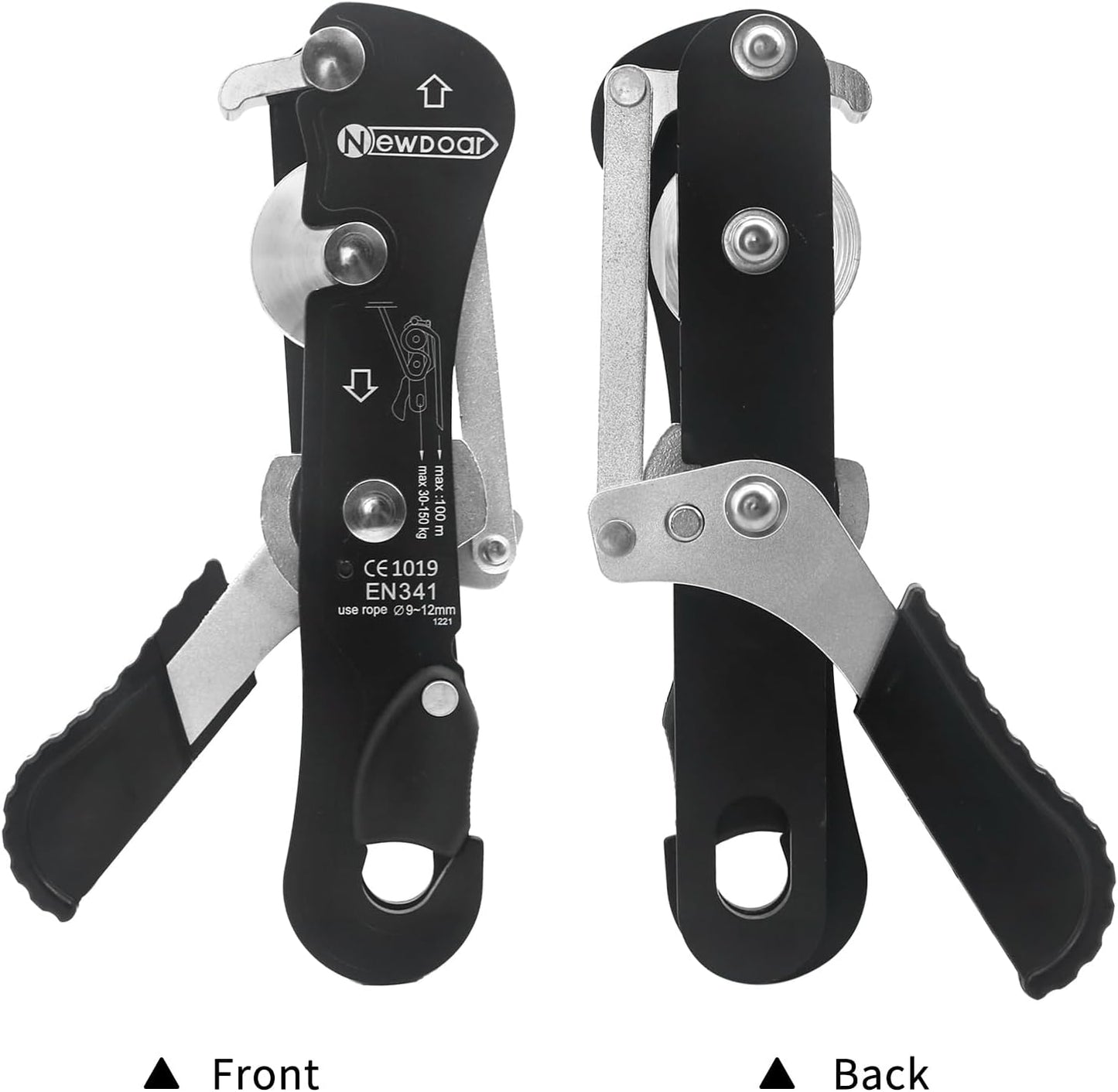 NewDoar Climbing Stop Descender Rappelling Belay for Ropes 10-12mm The Novices for Rescue & Arborist CE Certification
