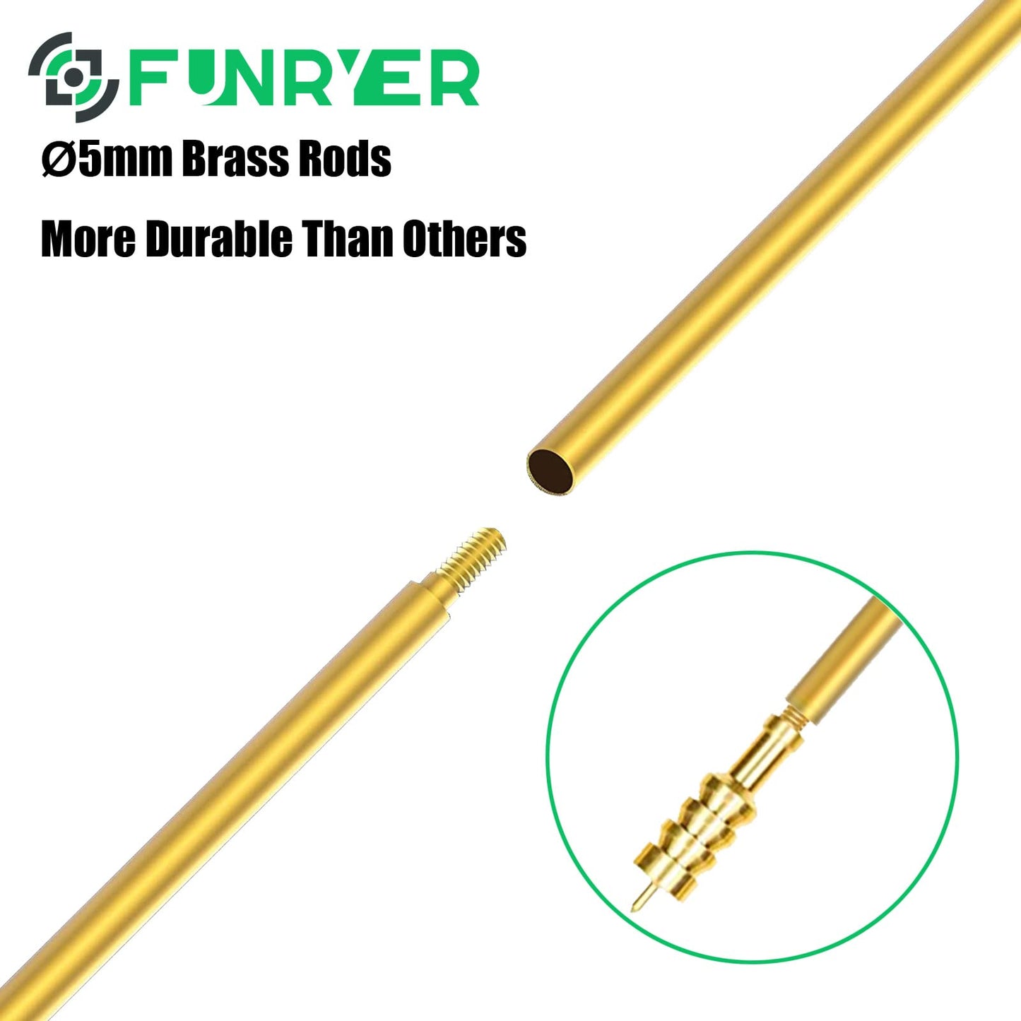 Funryer 9mm Pistol Cleaning Kit, Gun Cleaning Kits for .357 .38 Caliber with 9mm Gun Snake, Bronze Bore Brush, Brass Jag, Oil Bottle for Shooting