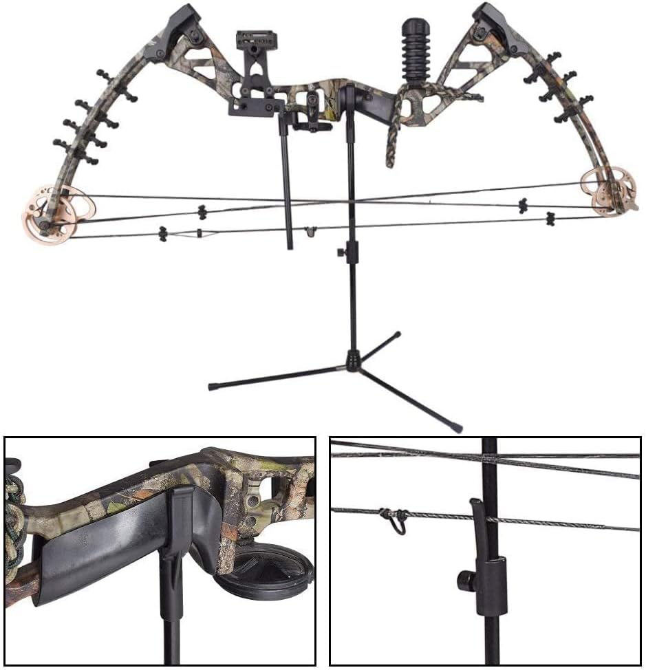 YLS Archery Bow Stand Recurve Bow Compound Bow Stand Rack Holder Legs 18.9" Height