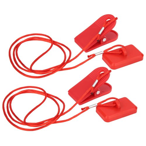 Estink Running Machine Safety Switch, 2Pcs Treadmill Safety Key Universal Running Machine Safety Switch Lock Magnet Treadmill Key Fitness Accessory Rectangle Safety Clip for Home Office