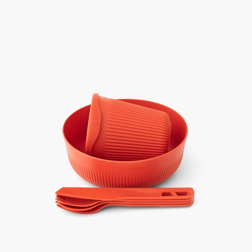 Sea to Summit Passage 1-Person Camping Dinnerware Set, Bowl, Cup, Utensils, Spicy Orange
