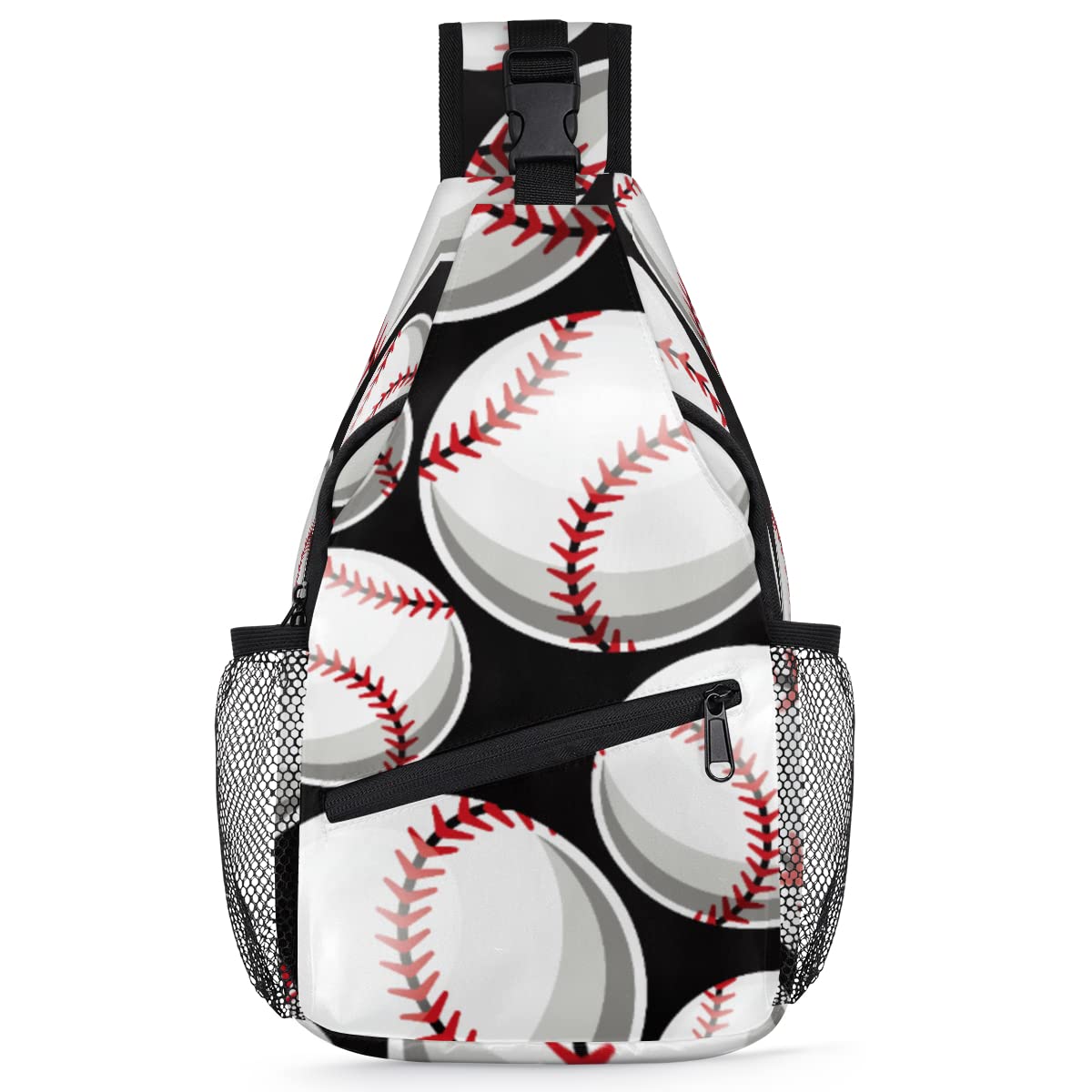 Baseball Softball Ball Sling Bag Crossbody Backpack Casual Chest Shoulder Daypacks For Cycling Hiking Travel