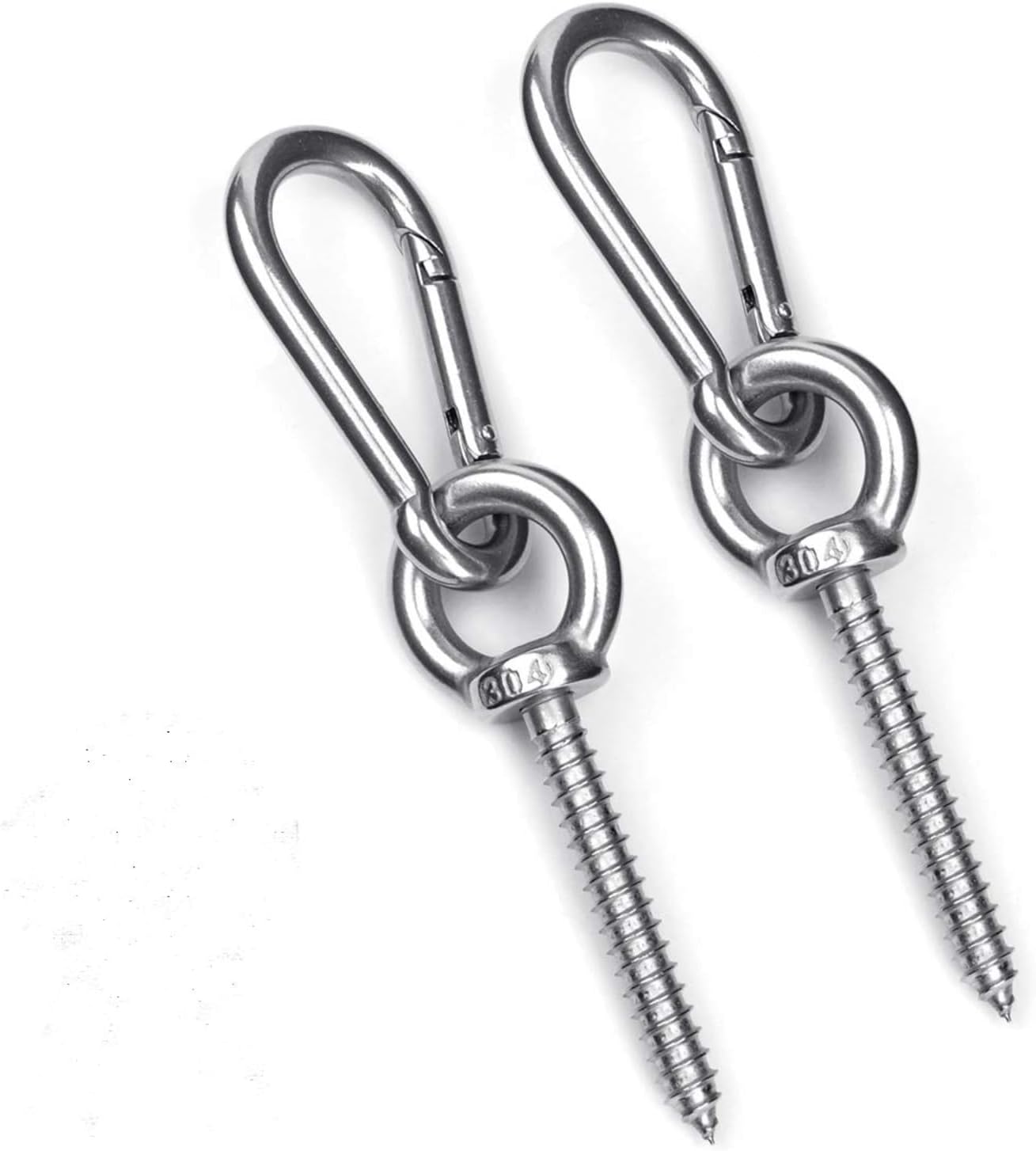 Hammock Hanging Kit, Load Capacity 1400 LBS, Stainless Steel Hooks Heavy Duty Carabiner Set for Hammock Yoga Swing Chair Hook for Indoor, Outdoor, Wall, Trees, Porch