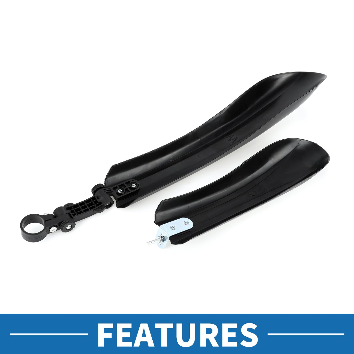 A ABSOPRO Universal Front and Rear Bike Fenders Bicycle Mud Guards Suitable 31.5cm 58cm Durable Cycling Bike Mudguards Set Plastic Black 1 Set