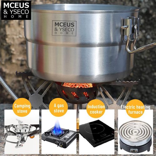 Compact Camping Pot Backpack Mess kit, 18/8 Stainless Steel Camping Pot and Pan Cooking Set, Lightweight Camping Cup, with Folding Camping Silverware Set for Outdoor Camping Hiking Picnic