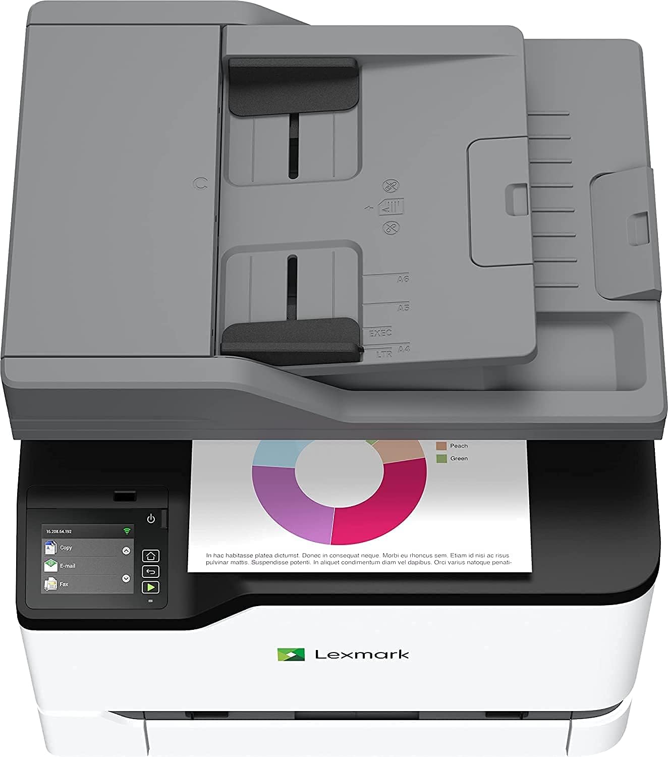 Lexmark CX331adwe Color All-in-One Laser Printer with Touchscreen, Office Scanner Copier Laser, Mobile Ready, Auto Duplex Printing & Analog Fax, Wireless, White, 26 ppm Mono/Color, 600 dpi (40N9070)