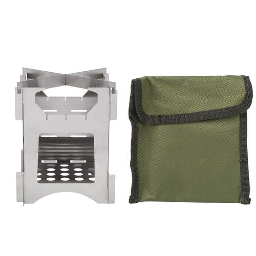 LIZEALUCKY Wood Burning Stove, Portable Stainless Steel Folding Backpacking Stove Mini Cooker for Outdoor Camping Travel Hiking Picnic Outdoor Dining Setfoldable Camping Stove