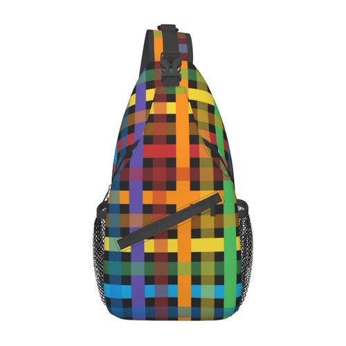 Rainbow Lgbt Gay Pride Sling Backpack, Multipurpose Crossbody Chest Bag Shoulder Bag Travel Hiking Daypack for Men Women