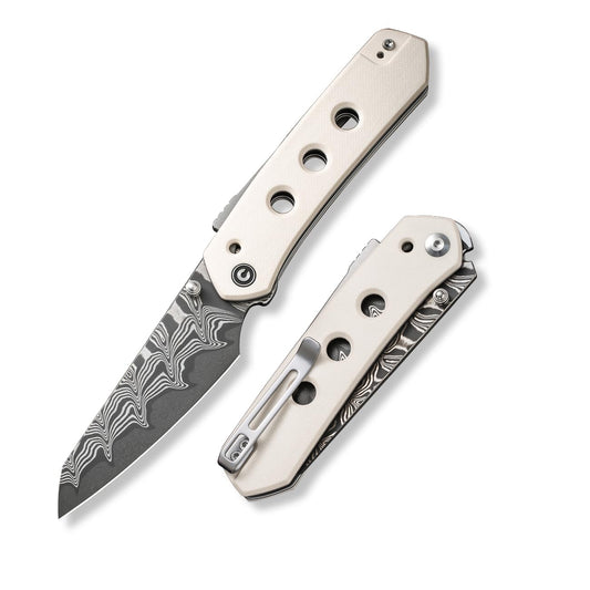 CIVIVI Vision FG Pocket Knife for EDC, Superlock Folding Knife with 3.54" Reverse Tanto Damascus Blade G-10 Handle, Ideal Gift for Men Women C22036-DS1