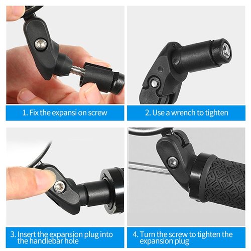 Handlebar Bike Mirrors, 1pcs HD Bicycle Rearview Mirror, Adjustable Handlebar Mounted Convex Mirror with Allen Wrench, for Mountain Road Bikes (1 Mirrors)