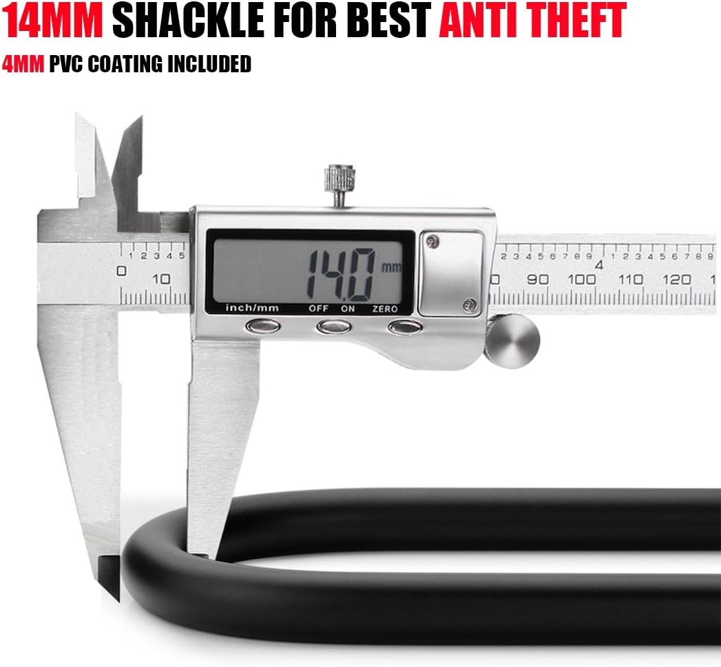 USHAKE Bike Combination U Lock, Heavy Duty Bike Combination U Lock Paddle Lock for Bicycle Electric Scooter Motorcycles Metal Fence Gate Anti Theft