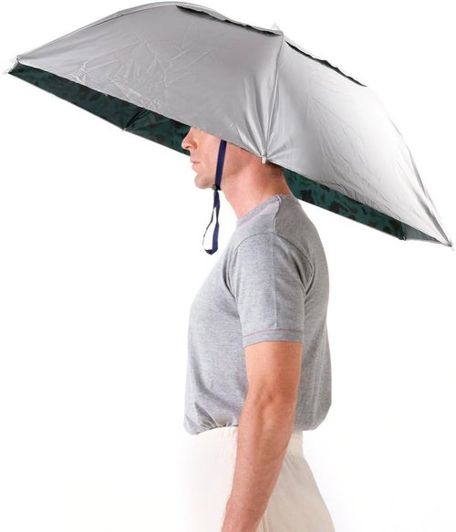Luwint 36'' Diameter Elastic Fishing Gardening Folding Umbrella Hat Headwear