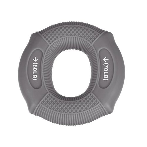 uxcell Hand Grip Strength Trainer, 3" 70-80 Lbs Silicone Rings Finger Forearms Exercise Grip Squeezer for Athletes Workout, Rock Climbing, Space Gray