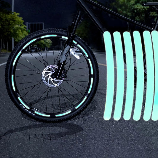 40 Pcs 2.76'' Reflective Wheel Rim Stripe Decal Sticker for Motorcycle, Car, Cycling, Bike - Night Safety Decoration, Universal Rim Reflective Stickers - Laser