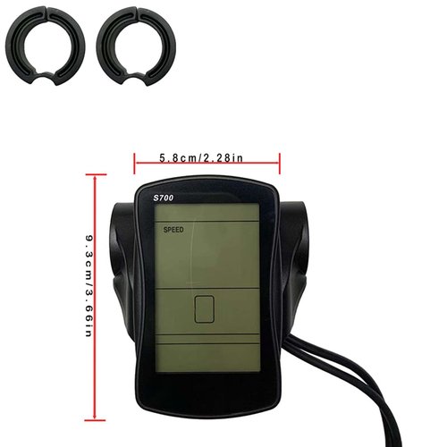 NULKOMMA S700 Electric Bike LCD Display Meter E-Bike Display Screen 36V/48V Electric Bike Computer Conversion Accessories for Electric Scooter (6-pin-Male Plug)