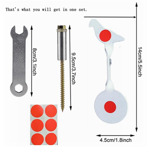 Wingswinmax Small Spinner Air Gun Target White/Blue Visible Target Screwed-Type Steel Plinking Target for Professional Players - Ideal for Bird BB Slingshot Practice 1pc (White)