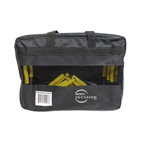 Sports Invasion Adjustable Speed Training Hurdle Set of 6 (Adjust to 9" or 12") with Carrying Bag