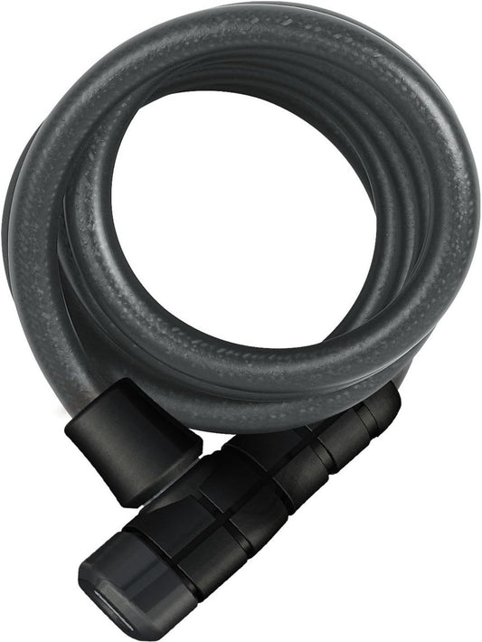 ABUS 6 Series Key Coil Cable Lock, Black, 185cm/12mm