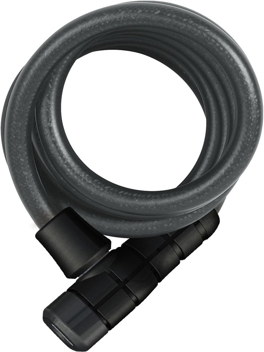 ABUS 6 Series Key Coil Cable Lock, Black, 185cm/12mm