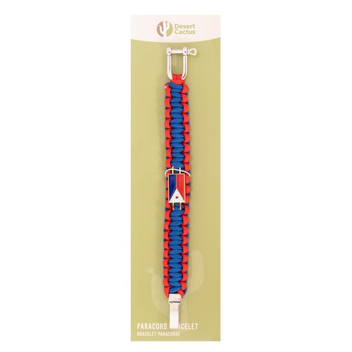 Desert Cactus Philippines Flag Paracord Bracelet - Adjustable Size (Paracord)
