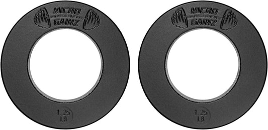 Micro Gainz Calibrated Fractional Weight Plate Set of 2 Plates, Choose Set (.25LB-1.25LB), Designed for Olympic Barbells for Strength Training & Micro Loading Bar Weights, Made in USA