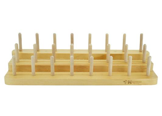 Kingfisher Fly Tying Thread Spool Stand, 24 Spools Capacity, Natural Beech Wood, 3 Layers, 1.57 inch (4cm) Tall Dowels.