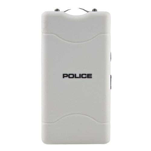 Police Stun Gun for Self Defense 800 – High Voltage Mini Rechargeable with LED Flashlight, Compact & Heavy Duty – Personal Security for Women & Men – White