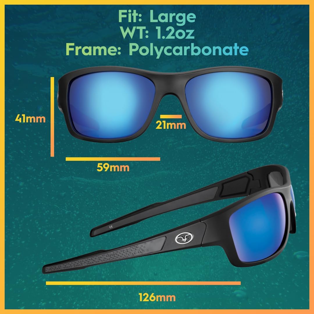 Flying Fisherman Down Sea Polarized Sunglasses with AcuTint UV Blocker for Fishing and Outdoor Sports