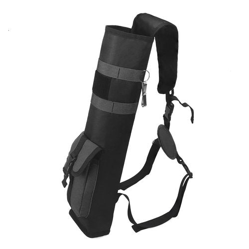 BLUE HANDCART Archery Lightweight Back Arrow Quiver Dual Use Hip Arrows Bag Arrow Holder with Shoulder Strap and Belt Clip for Arrows, Bow Hunting and Target Practicing (Black)