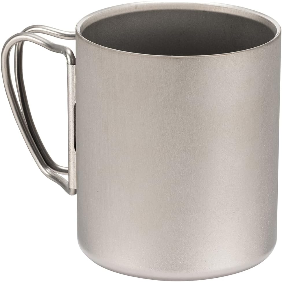 Snow Peak 300ml Double Wall Titanium Insulated Camping Mug - Lightweight & Durable
