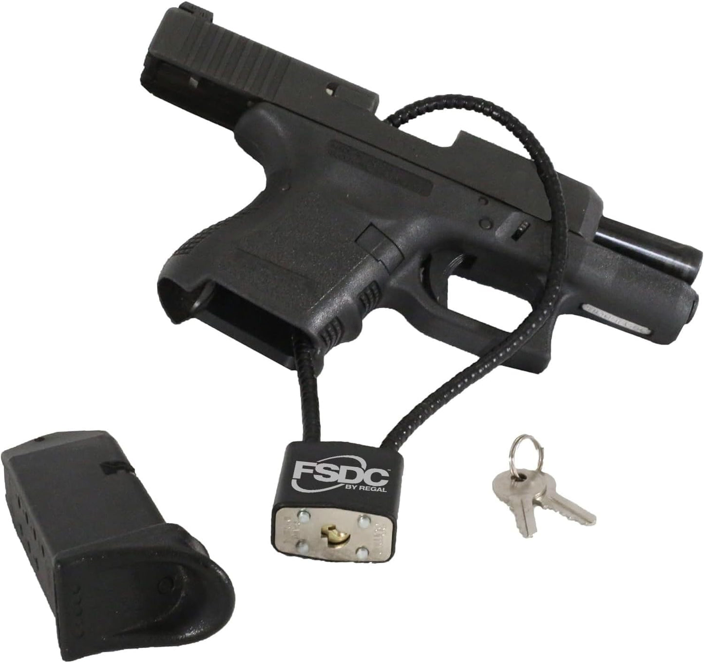 (Firearm Safety Devices - FSDC-CL1020RKD 15" Gun Cable Lock with 2 Keys - California DOJ Approved Lock - Scratch-Resistant Plastic Body & Cable Cover