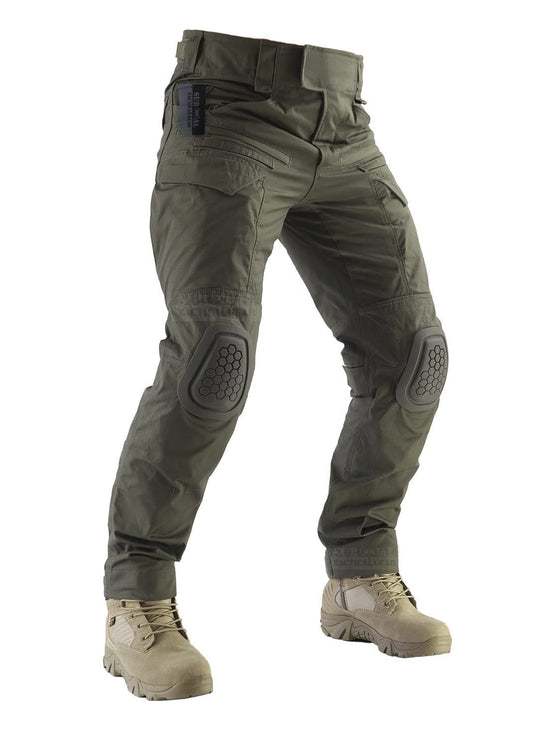 ZAPT Combat Pants Men's Airsoft Paintball Tactical Pants with Knee Pads Hunting Camouflage Military Trousers (S, Ranger Green)