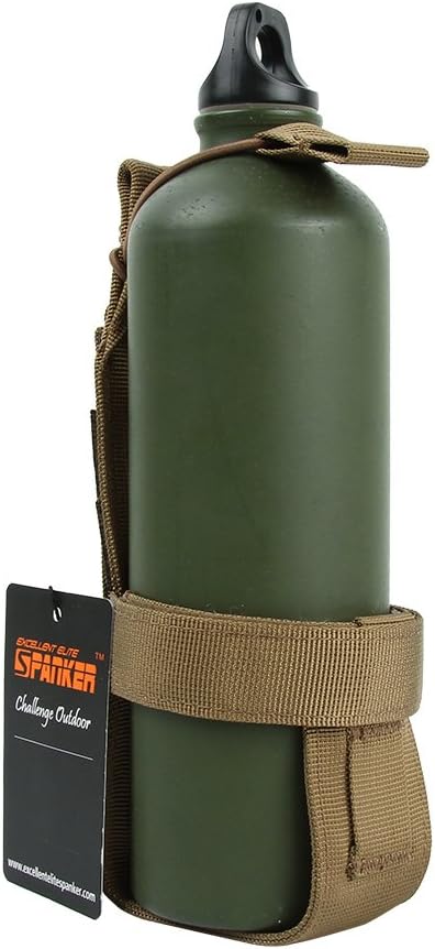 EXCELLENT ELITE SPANKER Tactical Military Portable Belt Bottle Holder Pouch Molle Adjust EDC Water Bottle Carrier for Hunting Walking Running Traveling