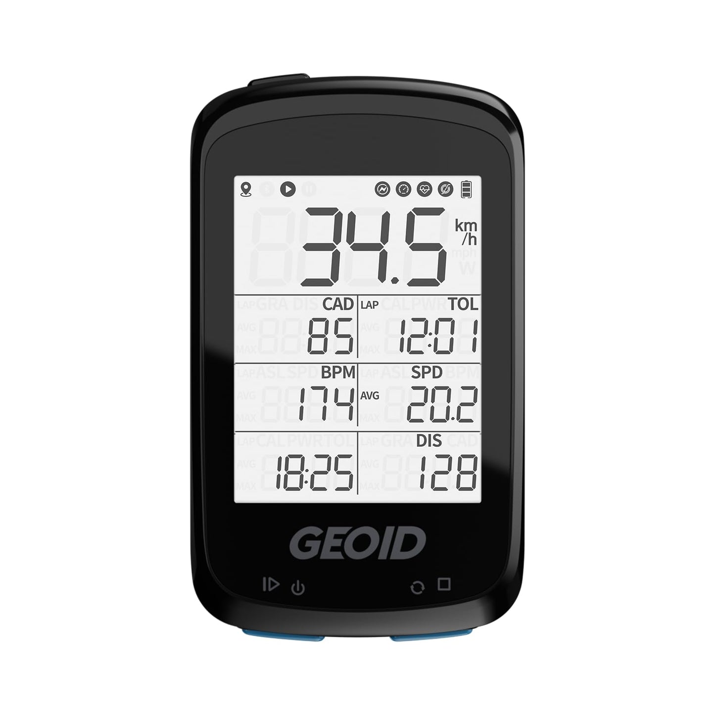 GEOID CC500 Bike Computer GPS, Wireless Bike Speedometer, ANT+ Bluetooth 2.5 Inch Bicycle Computer,IPX6 Waterproof Cycling Computer with Auto Backlight