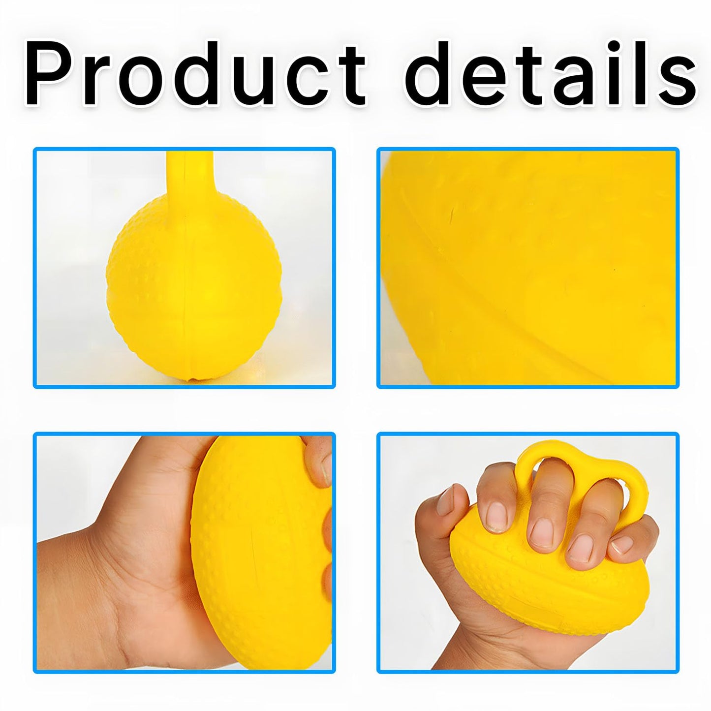 Hand Grip Strength Trainer,Finger Exerciser Balls for Hand Therapy,Stress Relief Balls for Adults(Yellow)