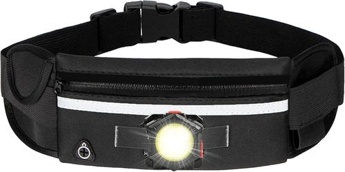 Siuyiu Running Light, 300 Lumens COB Lights Fanny Pack for Men Women, Rechargeable Night Running Lights for Runners, Walking Runners Hands Free LED Work Light Warning Flashing Camping Hiking Gear