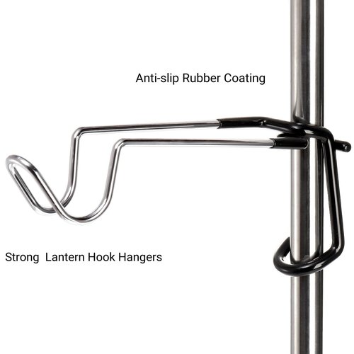Tlence 4 Pack Camping Lantern Hook Hangers, 10" Outdoor Lamp Hanger Stand, Stainless Steel Non-Slip Tent Light Pole Hook, Portable Water Bottle Holder Bracket for Camping Hunting Fishing Hiking