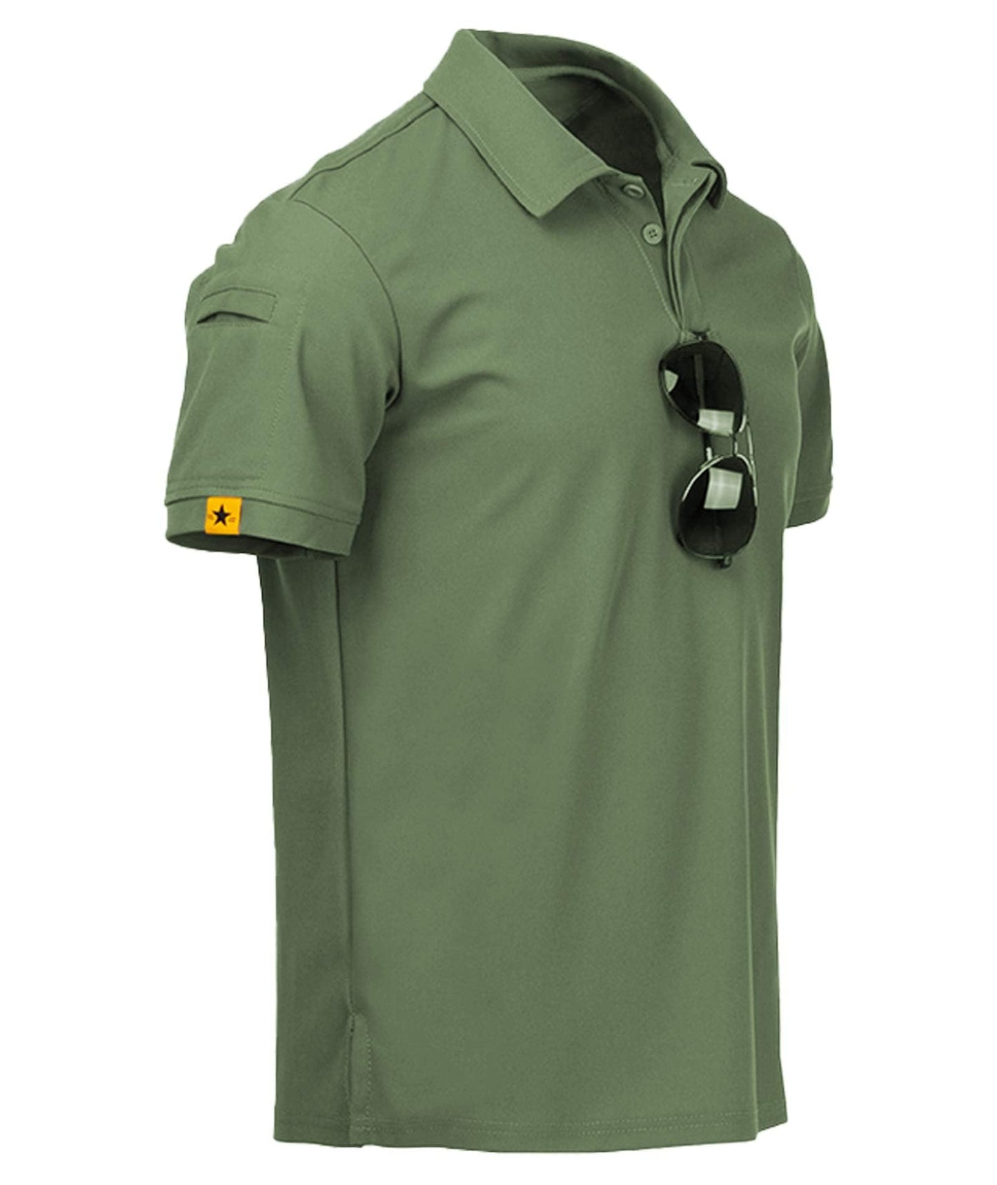 ZITY Mens Polo Shirt Short Sleeve Sports Tactical T-Shirt Athletic Golf Polos Daily Casual Stylish Collared Shirts for Men Green X-Large