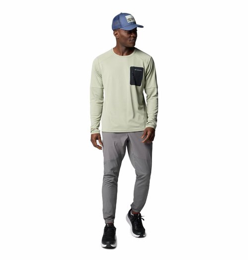 Columbia Men's Standard Tech Knit Long Sleeve Crew, Safari/Black