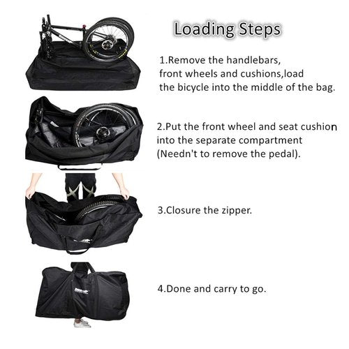 LIDARPHE Folding Bike Carry Bag for 26-29 inch Folding MTB Road Bikes, Transport Case