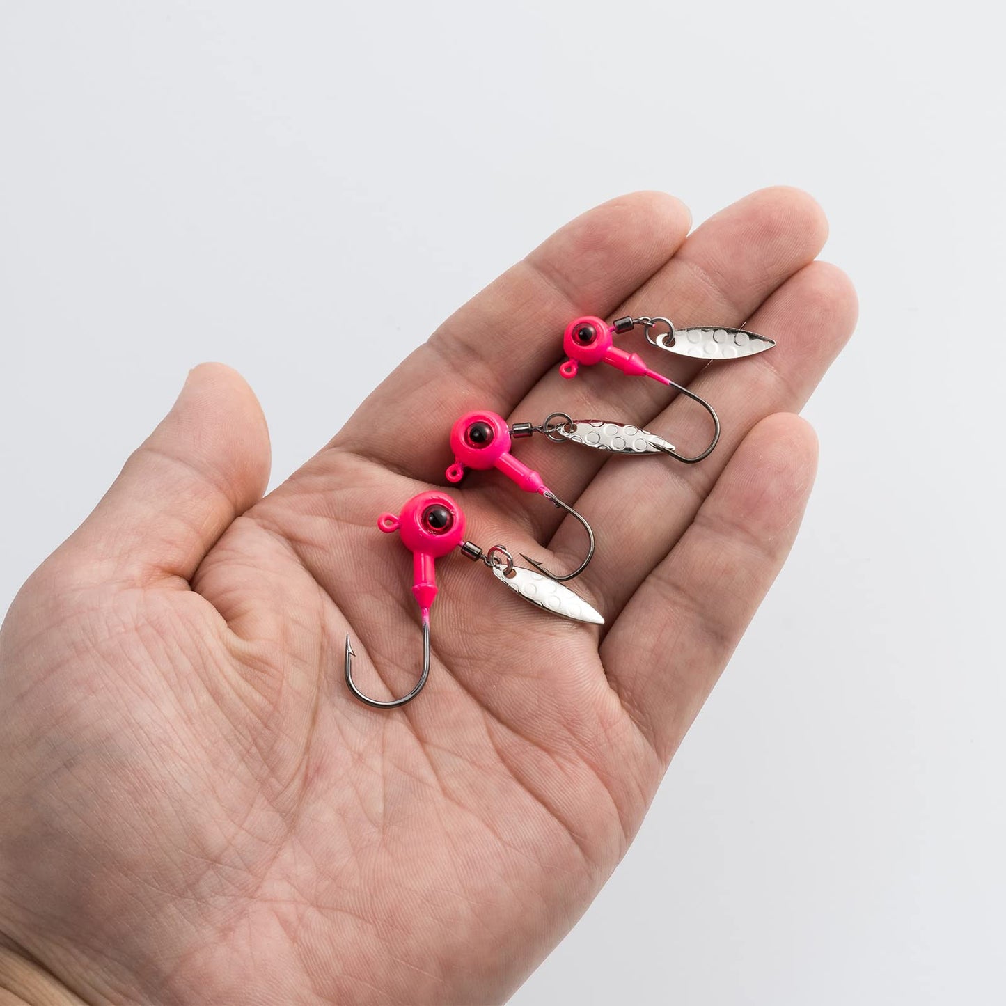 Dr.Fish 10 Pack Crappie Fishing Jigs Stand Up Round Jig Heads Painted Fishing Lure Spinner Blade Walleye Bass Trout Bluegill Freshwater Saltwater 1/4oz