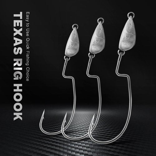 OJY&DOIIIY Weighted Texas Rig Hooks, Weedless Swimbait Jig Heads for Bass Fishing 1/8oz 3/16oz 1/4oz 3/8oz